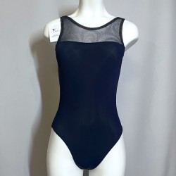 justaucorps bleu marine lycra et résille