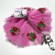 Mini-tutu fuschia fleurettes